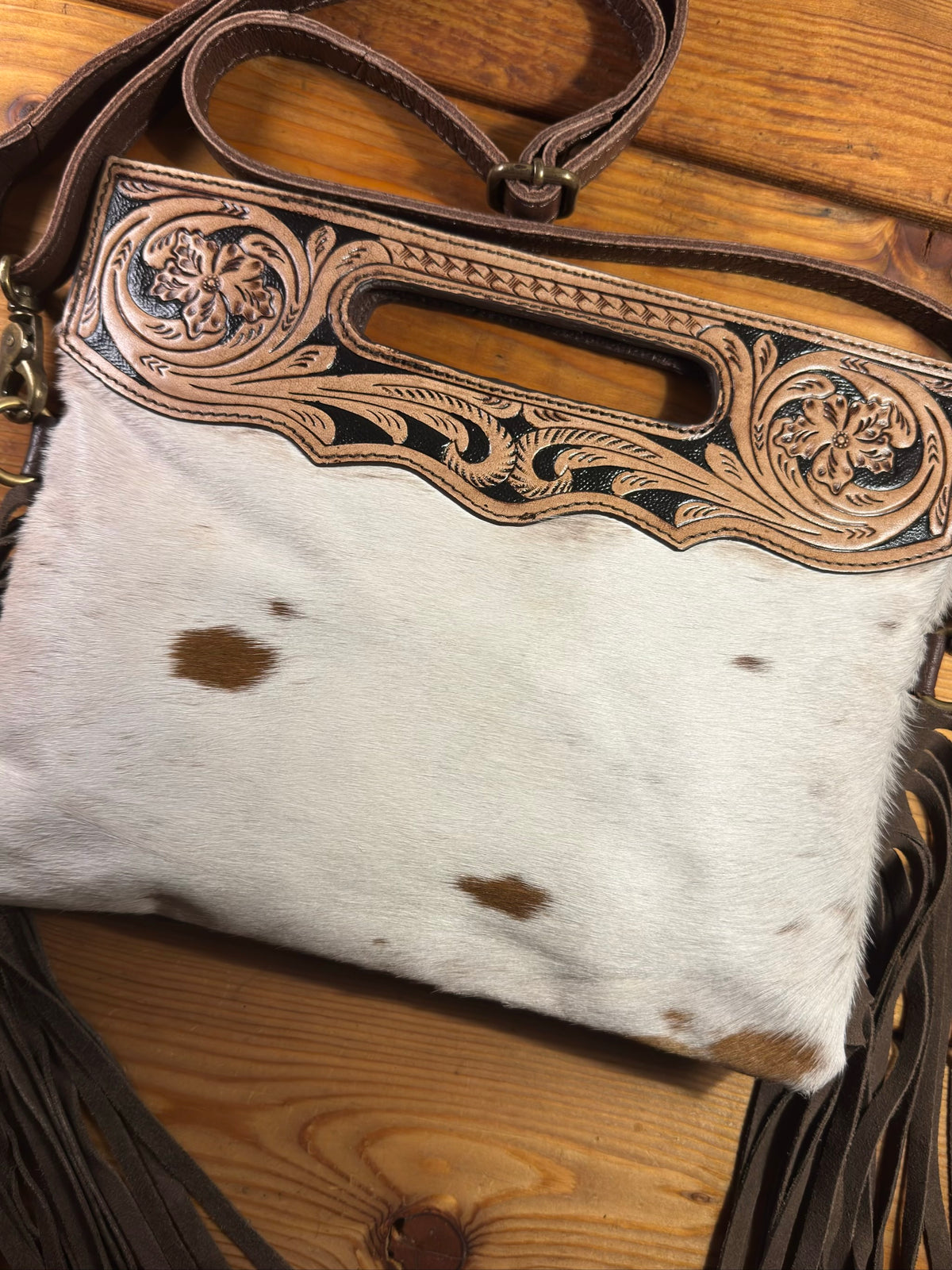 Dark Tooling Cowhide Purse - DP25