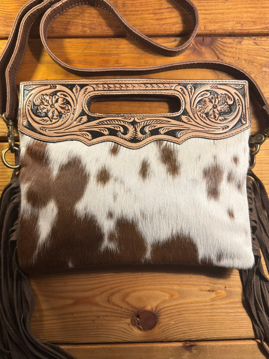 Dark Tooling Cowhide Purse - DP02