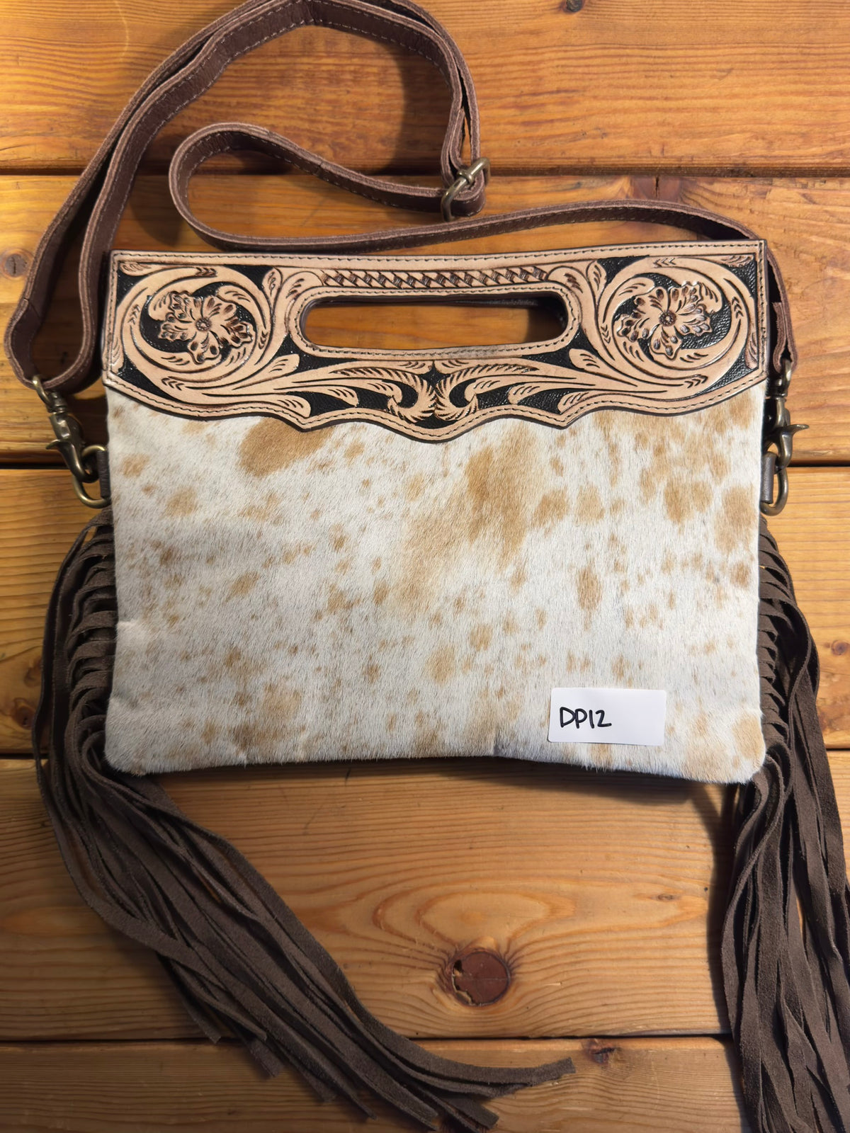 Dark Tooling Cowhide Purse - DP12