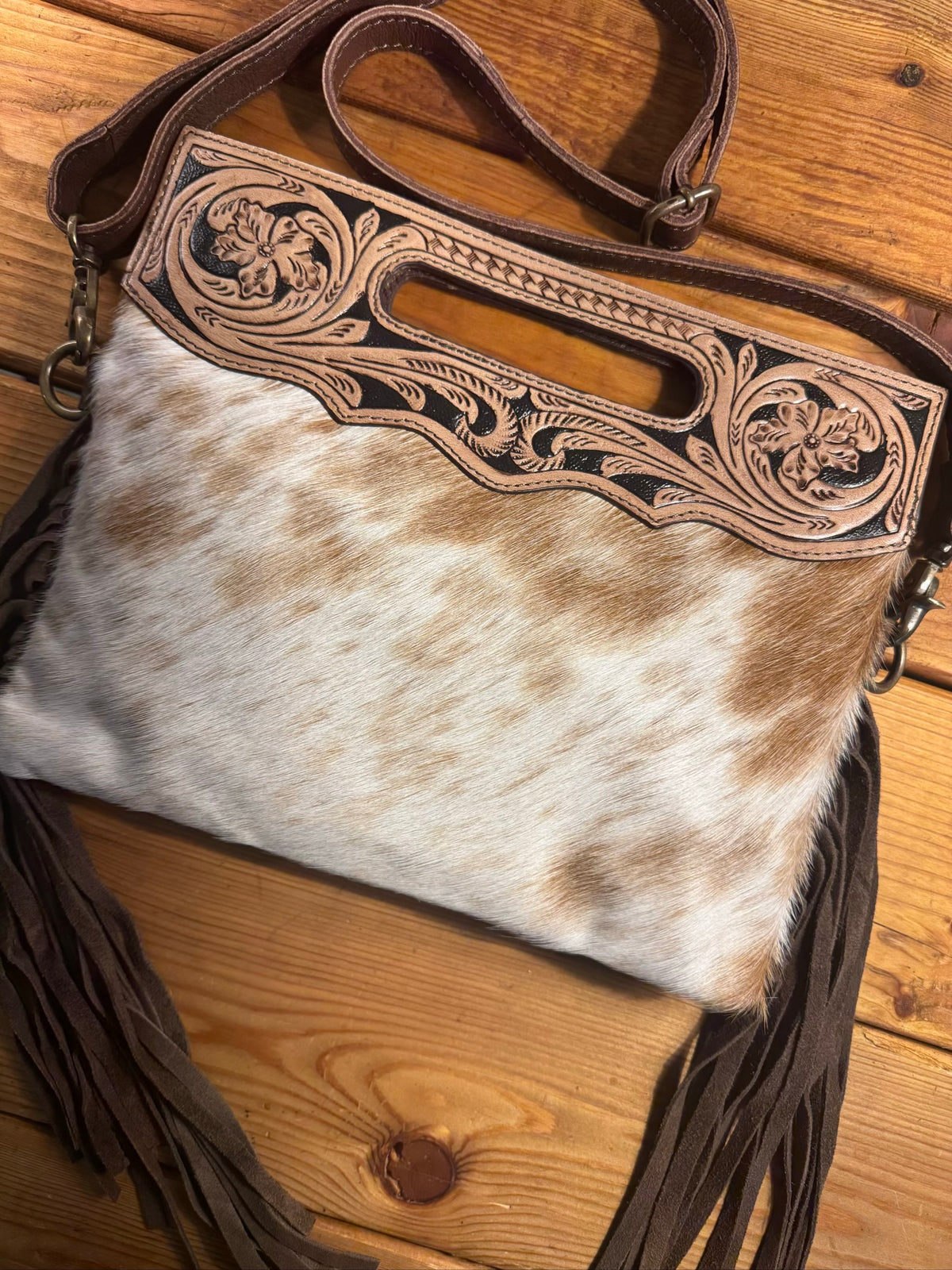 Dark Tooling Cowhide Purse - DP16