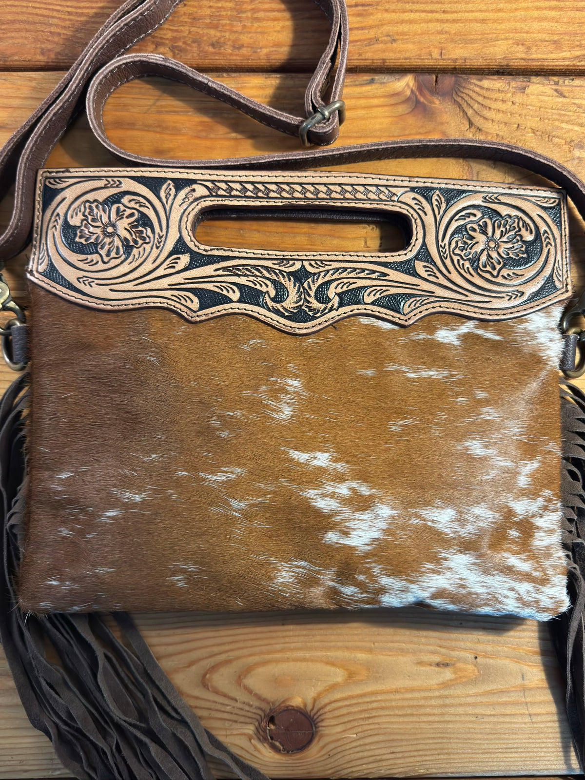 Dark Tooling Cowhide Purse - DP07