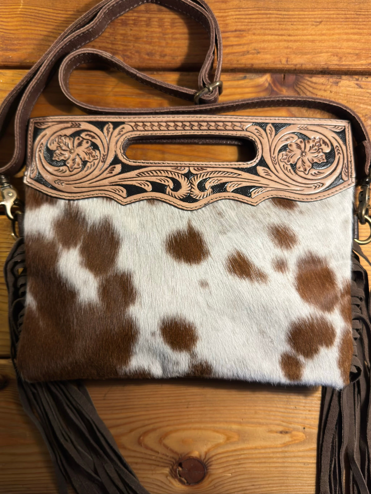 Dark Tooling Cowhide Purse - DP11