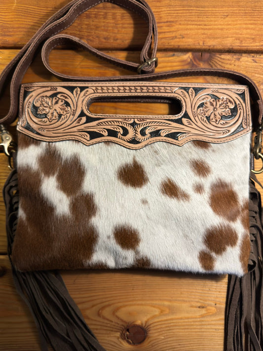 Dark Tooling Cowhide Purse - DP11