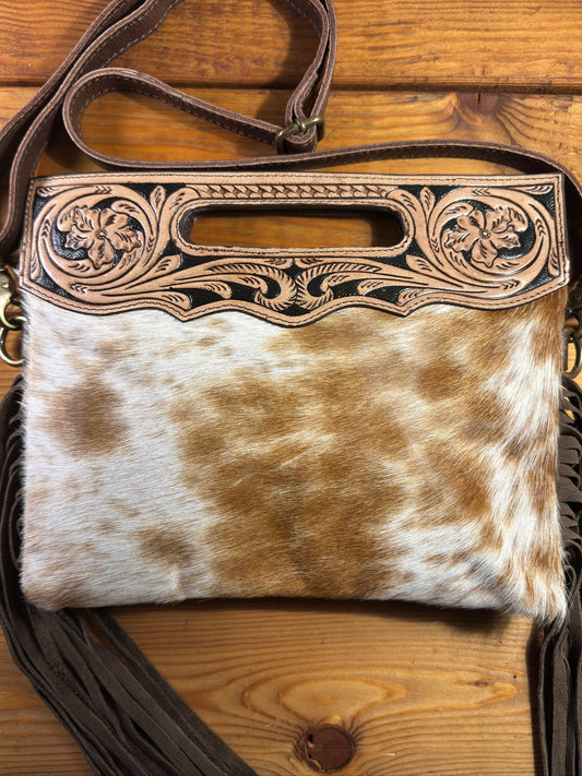 Dark Tooling Cowhide Purse - DP22