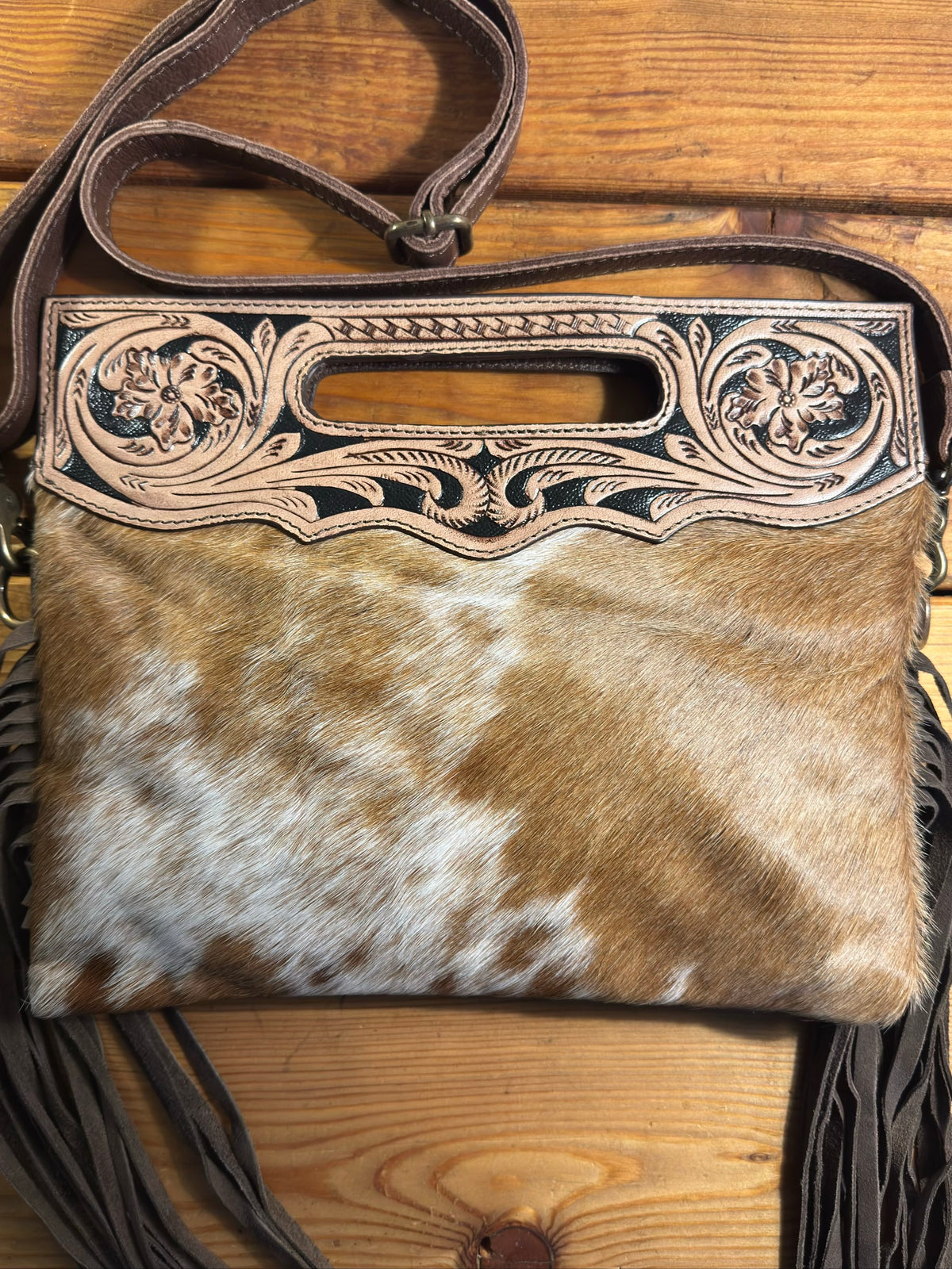 Dark Tooling Cowhide Purse - DP13
