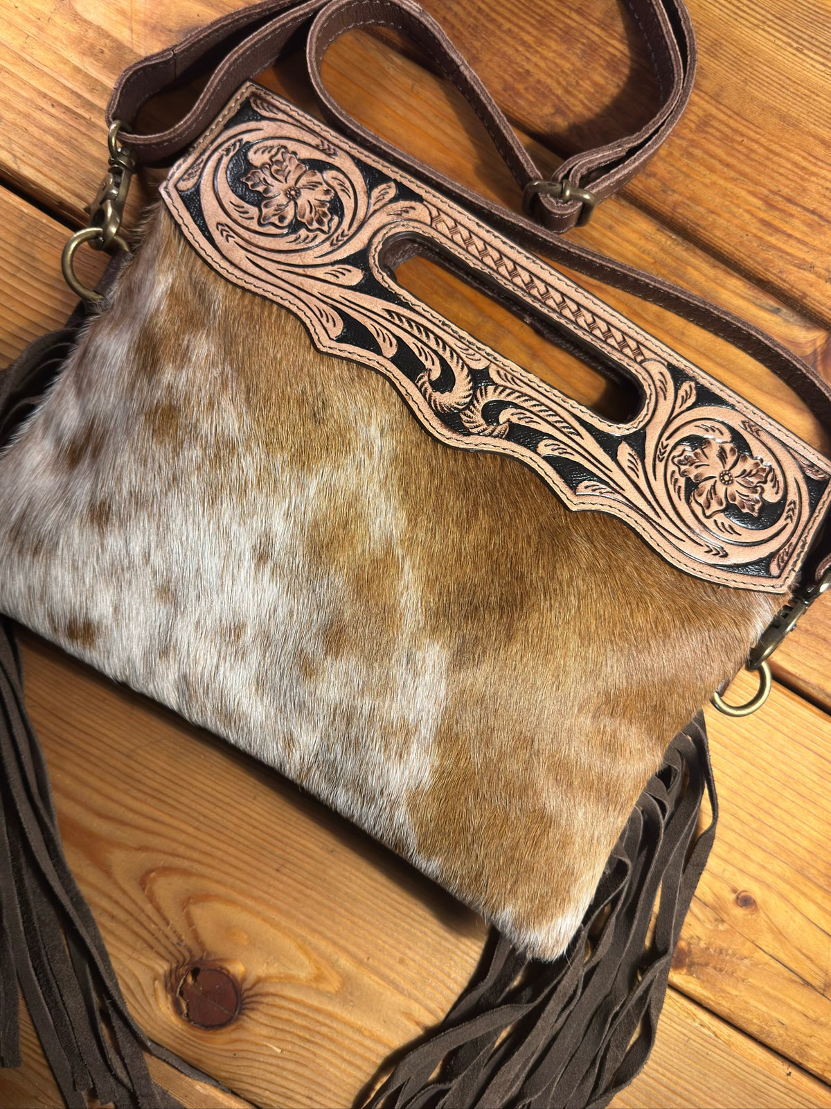 Dark Tooling Cowhide Purse - DP17