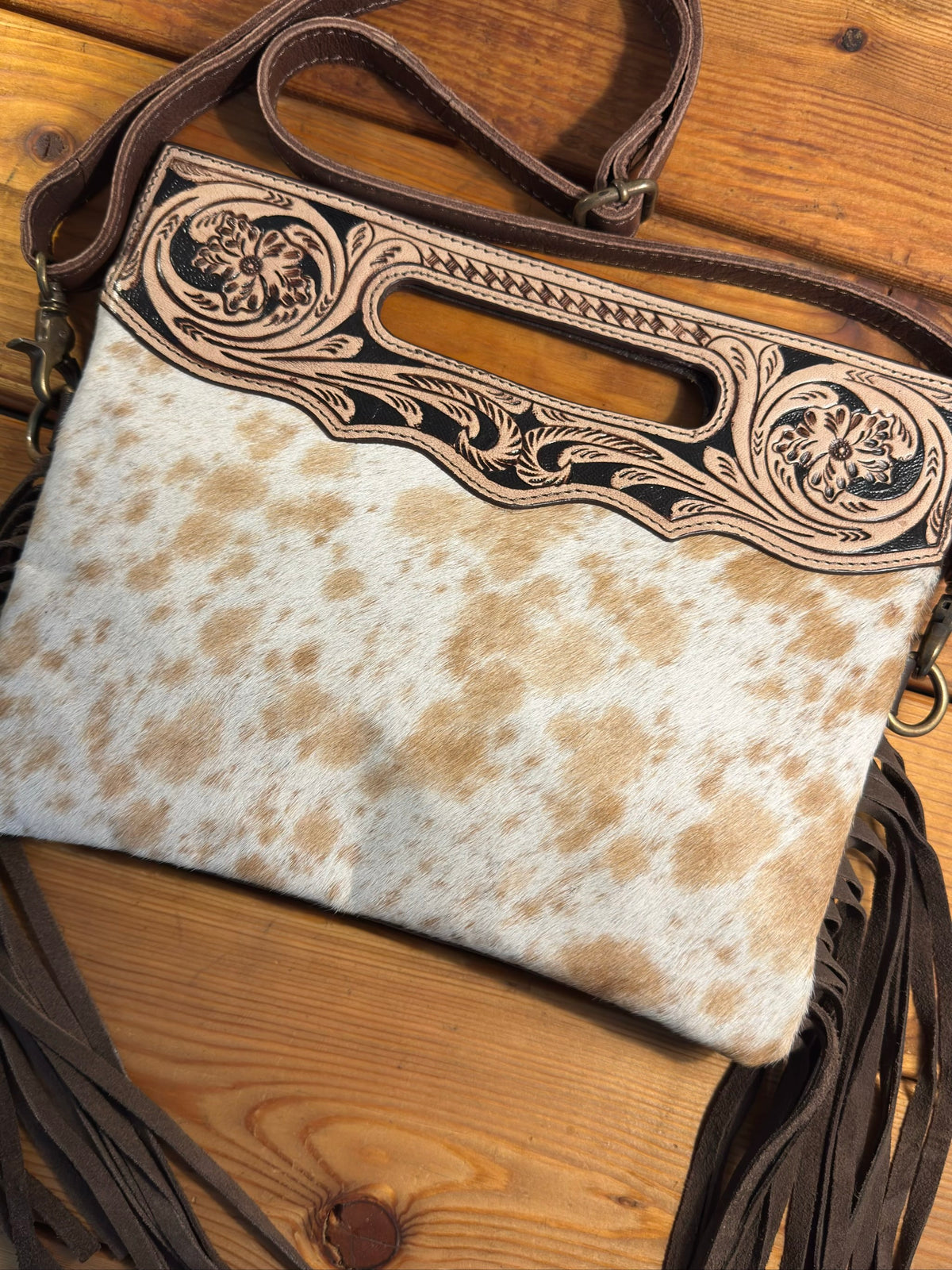 Dark Tooling Cowhide Purse - DP15