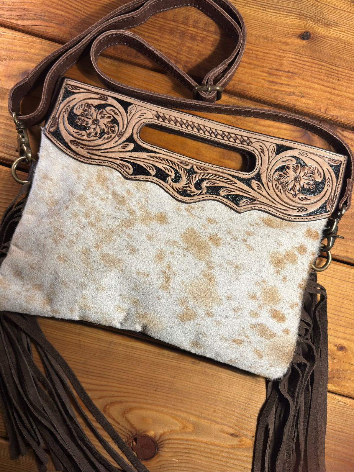 Dark Tooling Cowhide Purse - DP18
